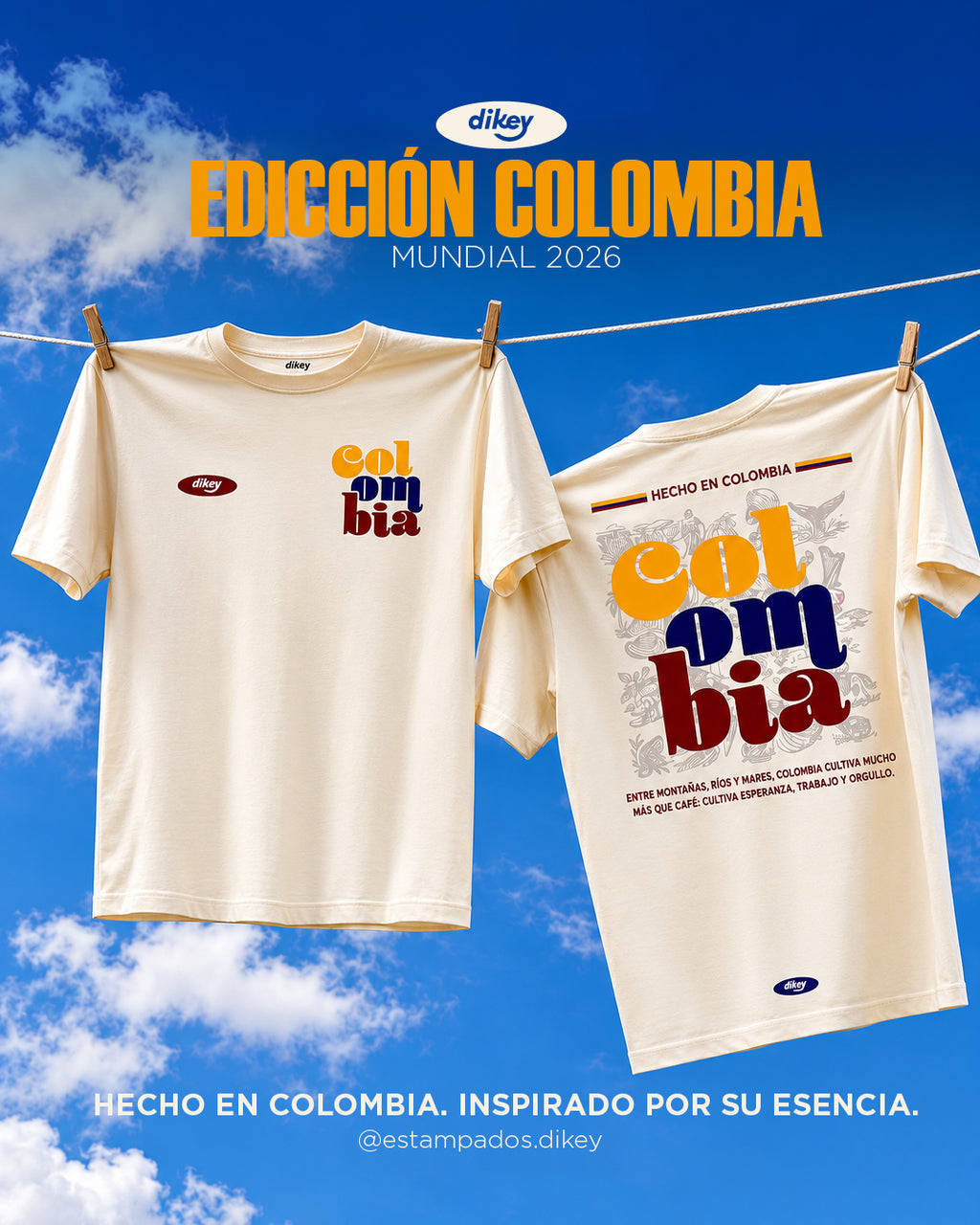 Camiseta Estampada Colombia — Estampados Dikey